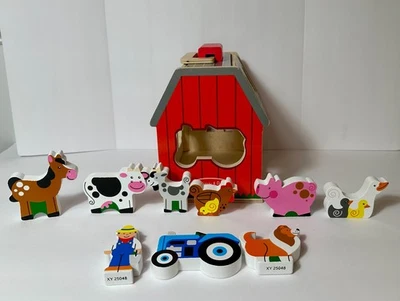Melissa & Doug Wooden Take-Along Sorting Barn Toy - Farm Play Set for Toddlers - Image 1 of 4
