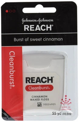Reach Johnson and Clean Burst Waxed Floss, Cinnamon, 6 Count - Image 1 of 4