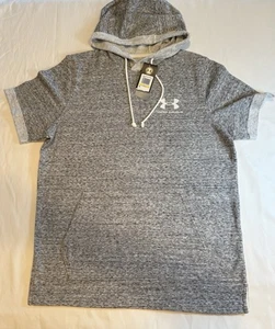 NWT Under Armour Men’s Medium Grey Short Sleeve Hoodie - Picture 1 of 8