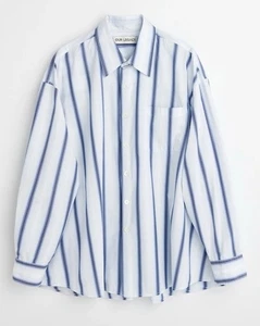 Our Legacy Borrowed Shirt Blue Crypto Stripe 46 - Picture 1 of 16