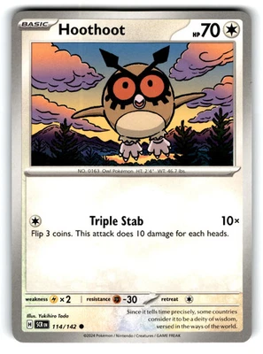 2024 Pokemon Hoothoot #114/142 - Image 1 of 2