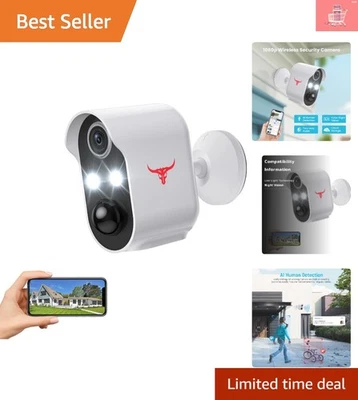 Cámara de seguridad inalámbrica alimentada por batería: detección inteligente de IA y resistente a la intemperie Foto 1 de 4