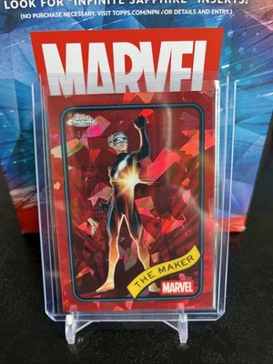 2025 Topps Chrome Marvel Sapphire -The Maker #74 Red Refractor 4/5 - Image 1 of 2