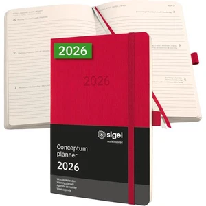 Sigel 2026 Conceptum Wochenplaner A6 Softcover rot - Bild 1 von 7
