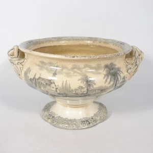 ANTIKE ENGLISCHE VIKTORIANISCHE ZUCKERDOSE KERAMIK GRAU EPOCHE 1800 - Bild 1 von 15