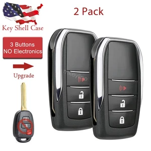 2 For Toyota Tacoma Tundra Flip Remote Key Fob Shell Case 3 Buttons HYQ12BEL - Picture 1 of 9