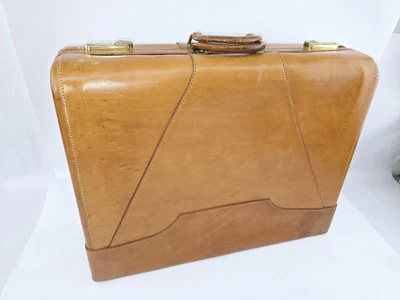1940's California Saddle Leather Suitcase Presto Locks  - Image 1 of 4