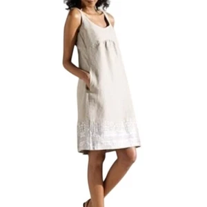 Eileen Fisher Kleid Bio Leinen grau Pailletten 8 - Bild 1 von 6