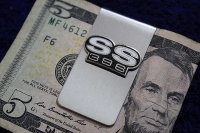 Stainless Chevy SS Super Sport 396 Money Clip Accessory GM Bowtie Badge - Image 1 of 4