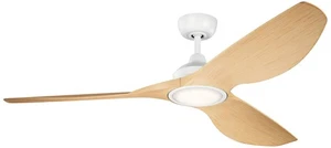 65" Kichler Imari Oak Matte White LED Ceiling Fan with Wall Control - Picture 1 of 1