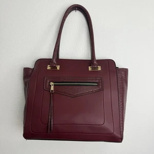 Sole Society Maroon Purse Large Shoulder Bag Vegan Leather Work School Purple - Picture 1 of 9