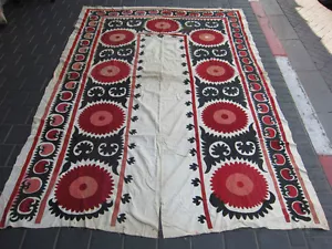 ANTIKE USBEKISCHE SEIDE HANDGEFERTIGT - BESTICKT SUZANI 230x160 cm / 90,5x62,9 Zoll - Bild 1 von 12