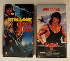 Sylvester Stallone VHS Tapes: Rambo First Blood and Rambo III - Picture 1 of 3