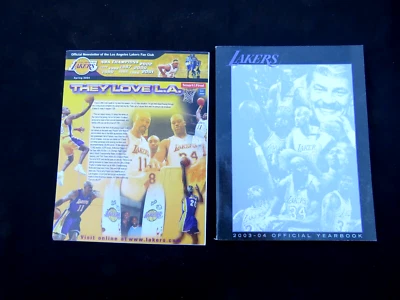 RARE 2003-2004 LOS ANGELES LAKERS OFFICIAL YEARBOOK + Fan Club Posters, Letter - Image 1 of 4