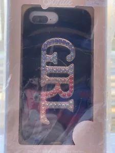 SONIX Special Edition Leather Series Swarovski Crystals “GIRL” iPhone 6+,7+,8+ - Picture 1 of 9