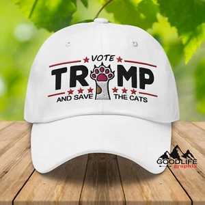 Cats for Trump, Save the Pets, Baseball Cap Dad Hat for Men Women - Picture 1 of 32