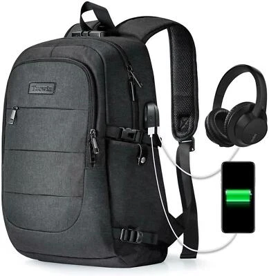 Water Resistant Anti-Theft Bag With USB Charging Port And Lock 14/15.6 17.3 Inch