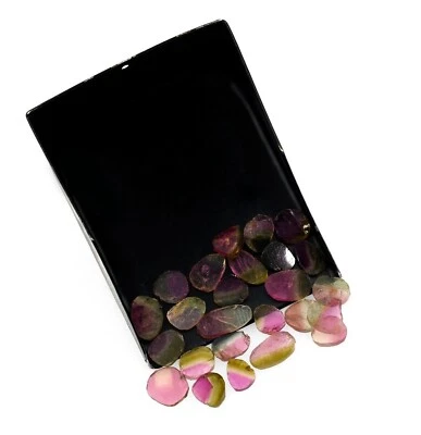 Natürlich Wassermelone Bio Turmalin Roh Slice Edelstein Kostüm Ungeformt Muschel - Bild 1 von 4