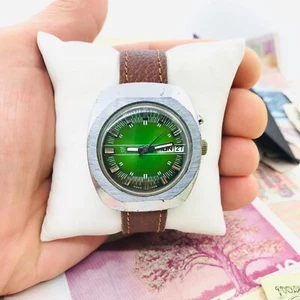 ๐ฅ Rare Green Slava Automatic USSR Soviet Wristwatch Wrist Watch 2427 Service ๐ฅ - Picture 1 of 13
