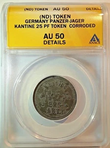 Hitler Ära 25 Pf. TOTENKOPF PANZERJÄGER FELDMARKE - ANACS - R5 - Bild 1 von 6