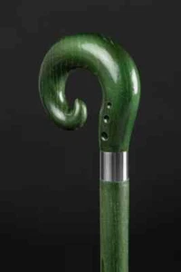 Bastón de caminar artesanal para hombre - color verde, bastón de diseño - Imagen 1 de 5