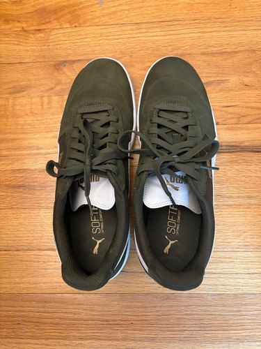 Autentiche scarpe Puma (stile: 401439 03) da uomo in camoscio verde oliva (taglia USA 11)