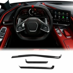 2020+ C8 Corvette Stingray / Z06 Real Carbon Fiber Interior Dash Trim Cover Kit - Picture 1 of 7