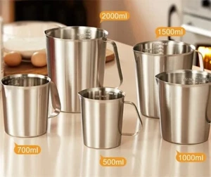 304 Stainless Steel Measuring Cup with Inner Scale Design Kitchen Scale Cup - Picture 1 of 25