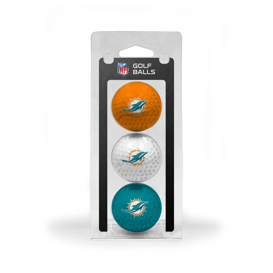 Team Golf NFL Miami Dolphins Regulation Golf Balls 3-Pack - Image 1 of 1