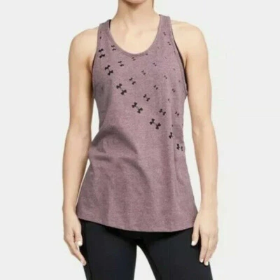 Camiseta sin mangas Under Armour para mujer logotipo UA gráfico ondulado HeatGear camisa mediana nueva con etiquetas Foto 1 de 4