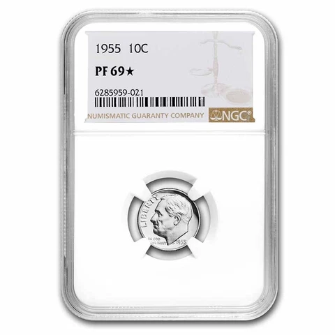 1955 Roosevelt Dime PF-69* Star NGC - SKU#269285 Cover