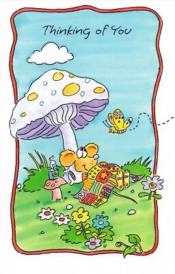 Cute GET WELL Card, Sick Mouse Thinking Of You by Gallant Greetings + Envelope - Image 1 of 4