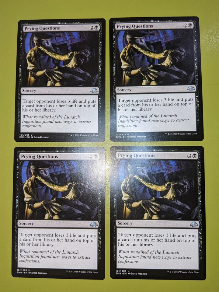 Prying Questions x4 Eldritch Moon 4x Playset Magic the Gathering MTG  - Image 1 of 1