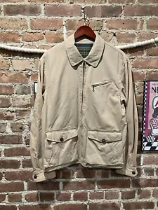 Vtg Polo Ralph Lauren Work Jacket Reversible Madras Plaid Belted Back 40s 50s - Picture 1 of 12