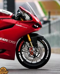 Letras de neumáticos para Rosso Corsa calcomanía de neumáticos pegatina JUEGO DE MOTOCICLETA 0,75" envío rápido - Imagen 1 de 5