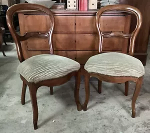 SEDIA COPPIA DI SEDIE LUIGI FILIPPO NOCE 1830/60 - Foto 1 di 20