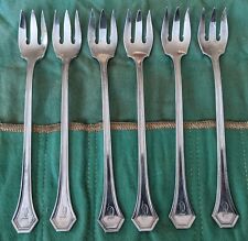 Six Reed & Barton Silver Plate Cocktail Seafood Forks Mono Pat. Applied c 1912