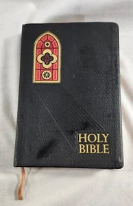 Vintage Heilige Bibel Familie Glaube Ausgabe autorisiert KJV roter Buchstabe schwarzer Einband - Bild 1 von 12
