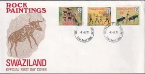 Swaziland 1977 Rock Paintings, unaddressed FDC, sc#285-287 - Picture 1 of 1
