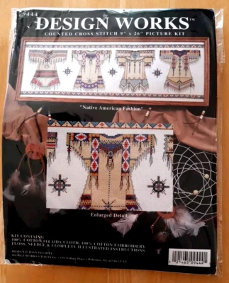 JOAN ELLIOTT NATIVE AMERICAN OUTFITS/ FASHION CROSS STITCH KIT  - Image 1 of 3