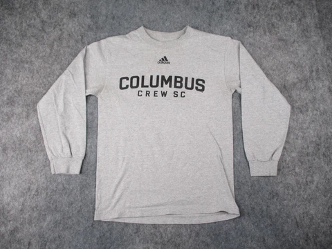Columbus Crew Shirt Mens Small Gray Adidas MLS Soccer Long Sleeve T Ohio Adult Cover