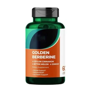 NEW Golden Berberine Supplement 60 Capsules for Metabolism Health& Natural - Picture 1 of 10