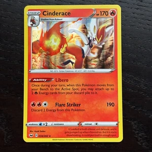 Cinderace 034/202 Pokemon Sword & Shield Base Set Holo Rare Card NM - Picture 1 of 2