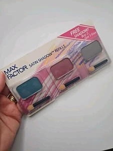Vintage Max Factor Satin Shadow Refill Carts 80s Eye Palette Turquoise Makeup - Picture 1 of 4
