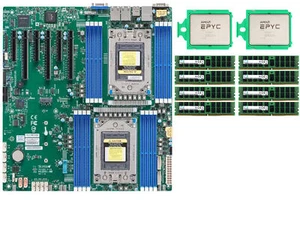 SuperMicro H12DSI-N6 Motherboard + 2x AMD EPYC 7742 64C CPU +8x 32GB 2666MHz ECC - Afbeelding 1 van 7