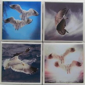 Keramikfliesen Untersetzer - Möwen - 4er Set - (Kaufen Sie 2 Sets - erhalten Sie 1 Set gratis) A - Bild 1 von 6