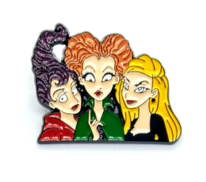 HOCUS POCUS PIN Three Witches Winifred Sarah Mary Toon Halloween Gift Brooch - Picture 1 of 3