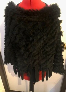 Rabbit Fur Poncho/Cape With Long Sleeves. Fits size 10-16 - Picture 1 of 9