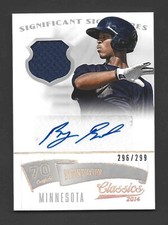 2014 Classics Significant Signatures Jerseys Silver #9 BYRON BUXTON - MN Twins