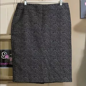 Falda Ann Taylor Línea A Estampado Animal Gris Acero (Totalmente Forrada) Talla 10T - Imagen 1 de 11